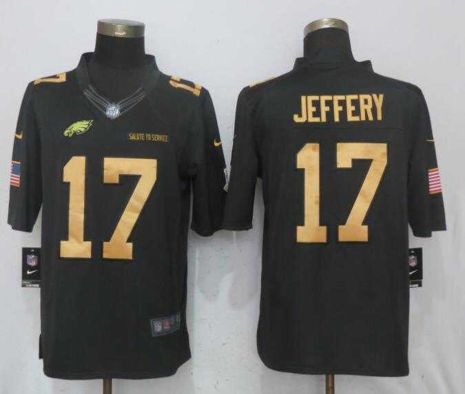 Men Philadelphia Eagles #17 Jeffery Gold Anthracite Salute To Service Nike Limited NFL Jerseys